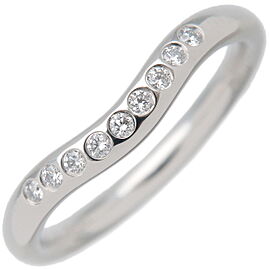 Tiffany & Co. Curved Band Ring Diamond Platinum