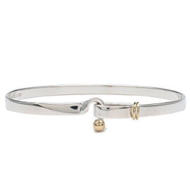 Tiffany & Co. Hook & Eye Bangle Silver Yellow Gold