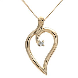 Tiffany & Co. Leaf Heart Diamond Necklace Yellow Gold