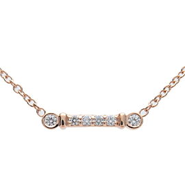 Tiffany & Co. Fleur de Lis Diamond Key Bar Necklace Rose Gold