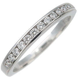 Auth Tiffany&Co. Half Circle Channel Setting Diamond Ring Platinum