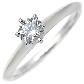 Authentic Tiffany&Co. Solitaire Diamond Ring 0.28ct Platinum