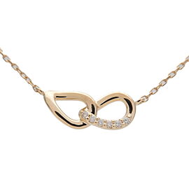 4C Diamond Chain Cahrm Necklace K18YG 750 Yellow Gold