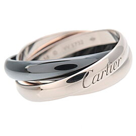 Cartier Trinity Ring Black Ceramic K18WG US8.5 EU58 HK19 Used F/S