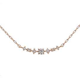 4℃ 7P Diamond Necklace K18PG K18YG Rose Gold Yellow Gold