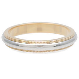 Tiffany & Co. Milgrain Band Ring K18 Yellow Gold Platinum