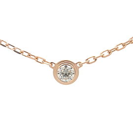 Cartier Diamant Leger 1P Necklace Diamond 0.09ct K18PG Rose Gold Used F/S