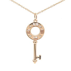 Tiffany&Co. Atlas Key 4P Diamond Necklace K18PG 750PG Rose Gold