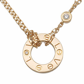 Cartier Love Circle 2P Diamond Necklace K18 750YG Yellow Gold