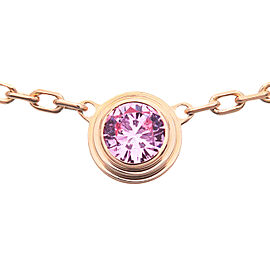 Cartier Saphir Leger de Cartier 1P Pink Sapphire Necklace K18PG Used F/S