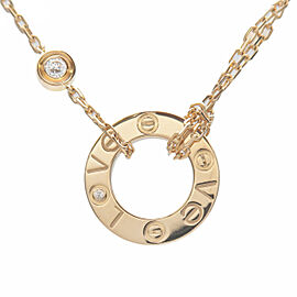 Cartier Love Circle 2P Diamond Necklace K18 750YG Yellow Gold