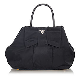 Prada Fiocco Bow Tessuto Tote Bag