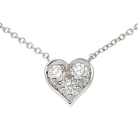 Tiffany&Co. Sentimental Heart 3P Diamond Necklace PT950 Platinum