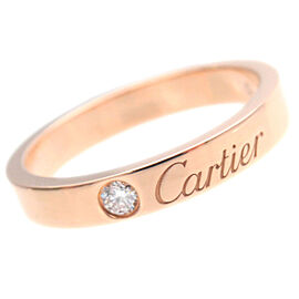 Cartier Engraved 1P Diamond Ring K18PG 750PG Rose Gold