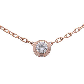 Cartier Diamants Légers SM 1P Diamond Necklace 0.09ct K18 RoseGold