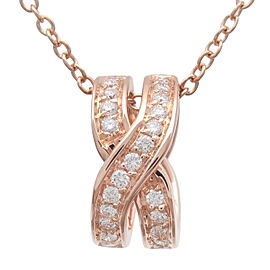 DAMIANI Abbraccio Diamond Necklace K18PG 750PG Rose Gold Used F/S