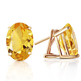 13 CTW 14K Solid Gold French Clips Earrings Natural Citrine