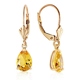 2.85 CTW 14K Solid Gold Extravaganza Citrine Earrings