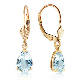 2.85 CTW 14K Solid Gold Extravaganza Aquamarine Earrings