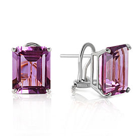 13 CTW 14K Solid White Gold Coming Years Amethyst Earrings