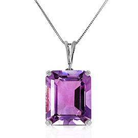 6.5 CTW 14K Solid White Gold Necklace Octagon Purple Amethyst