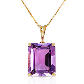 6.5 CTW 14K Solid Gold Necklace Octagon Purple Amethyst