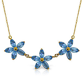 4.2 CTW 14K Solid Gold Inheritance Of Joy Blue Topaz Necklace