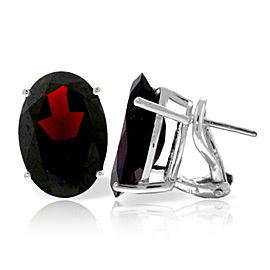 13 CTW 14K Solid White Gold French Clips Earrings Natural Garnet