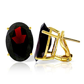 13 CTW 14K Solid Gold French Clips Earrings Natural Garnet