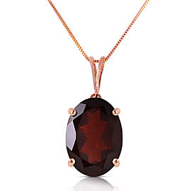 14K Solid Rose Gold Necklace with Oval Garnet