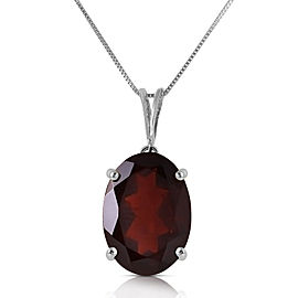 6 CTW 14K Solid White Gold Necklace Oval Garnet