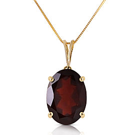 6 CTW 14K Solid Gold Necklace Oval Garnet