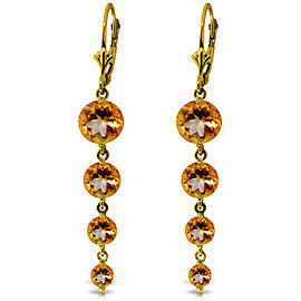 7.8 CTW 14K Solid Gold Drizzle Citrine Earrings