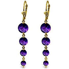 7.8 CTW 14K Solid Gold Drizzle Amethyst Earrings