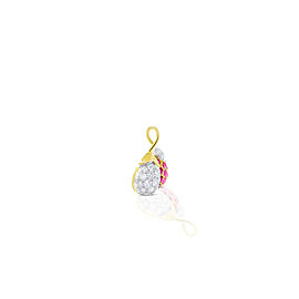 14K White Gold, 14K Yellow Gold Diamond, Ruby Necklace