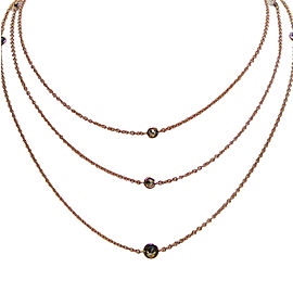 18K Rose Gold 1.34 Ct Brown Diamond by the Yard Long Chain Necklace