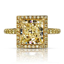 4 CARAT PRINCESS CUT YELLOW CLARITY DIAMOND ENGAGEMENT RING IN 18K YELLOW GOLD GIA CERTIFIED 4 CT VS2 BY MIKE NEKTA