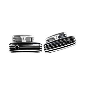 David Yurman Sterling Silver & Black Diamond Royal Cord Cufflinks