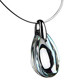 Baccarat 925 Sterling Silver Psydelic Mirror Clear Necklace