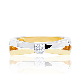 Damiani Bliss 18K White & Yellow Gold 0.03cts Diamond Ring Size 6.5