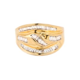 14K Yellow Gold 1.0ct Baguette Diamond Ring