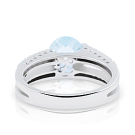 Zoccai 18K White Gold Aquamarine, Diamond Ring