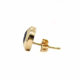 Yellow Gold Sapphire Womens Earrings