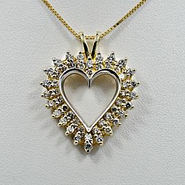 Diamond Heart Pendant 14K Yellow Gold 1.15Ct