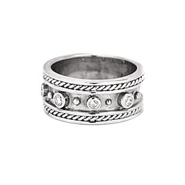 White White Gold Diamond Mens Ring Size 5