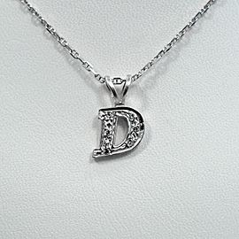 Initial D Pendant 14K White Gold 0.12 CT Diamonds