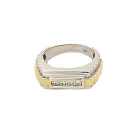 White Yellow Gold Womens Ring Size 9