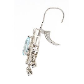 White White Gold Diamond, Topaz Mens Earrings