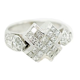 White White Gold Diamond Mens Ring Size 5.25