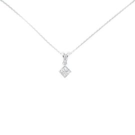 Diamond Pendant Invisible Setting 0.28Ct Diamonds 14K Gold